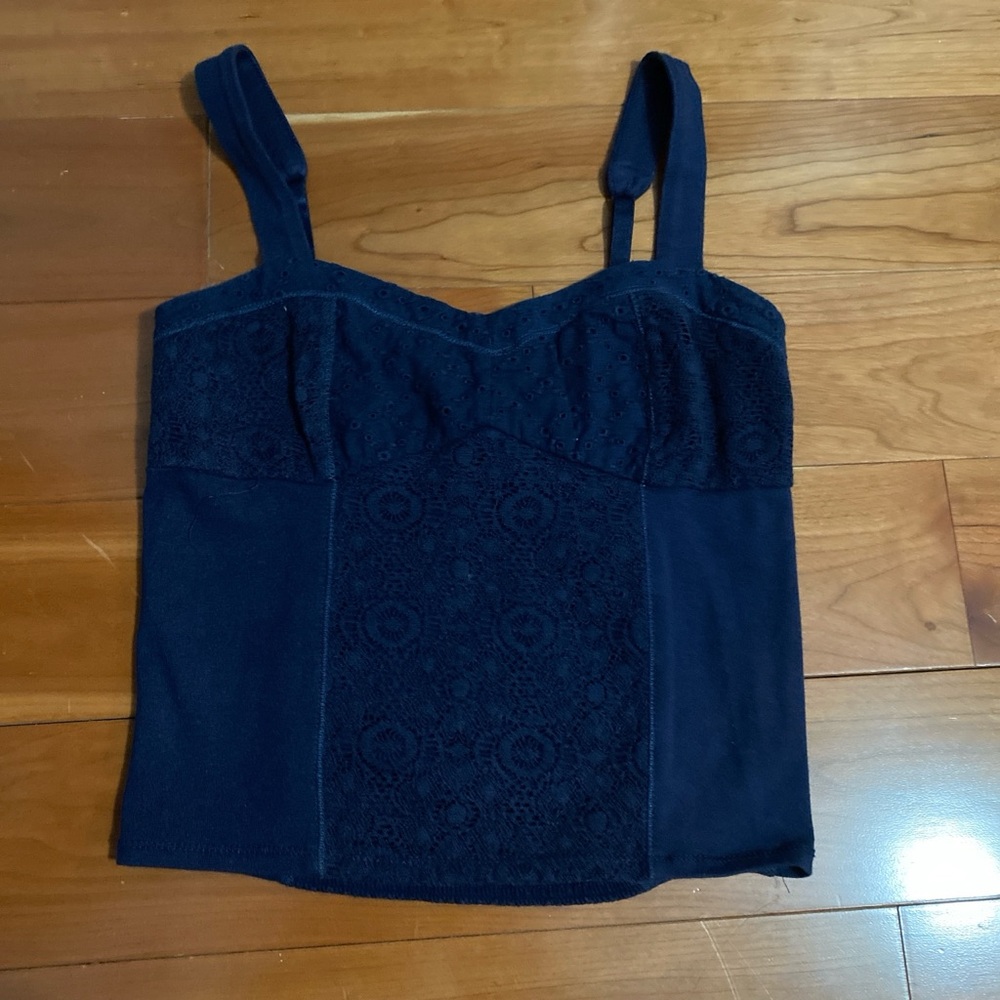 Aeropostale Blue Lace Cropped Tank